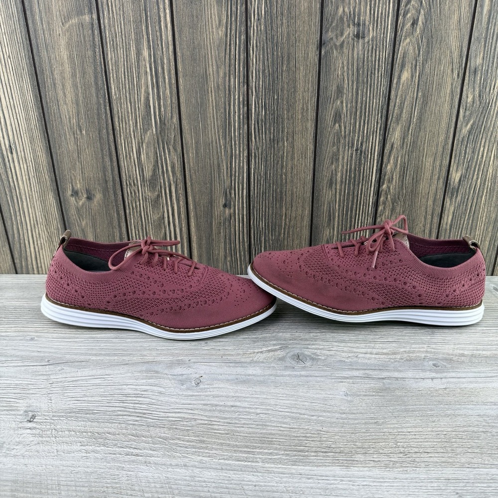Women's Cole Haan Rose Wine Sparkly Original Zero Grand Wingtip Oxford Shoes 8
